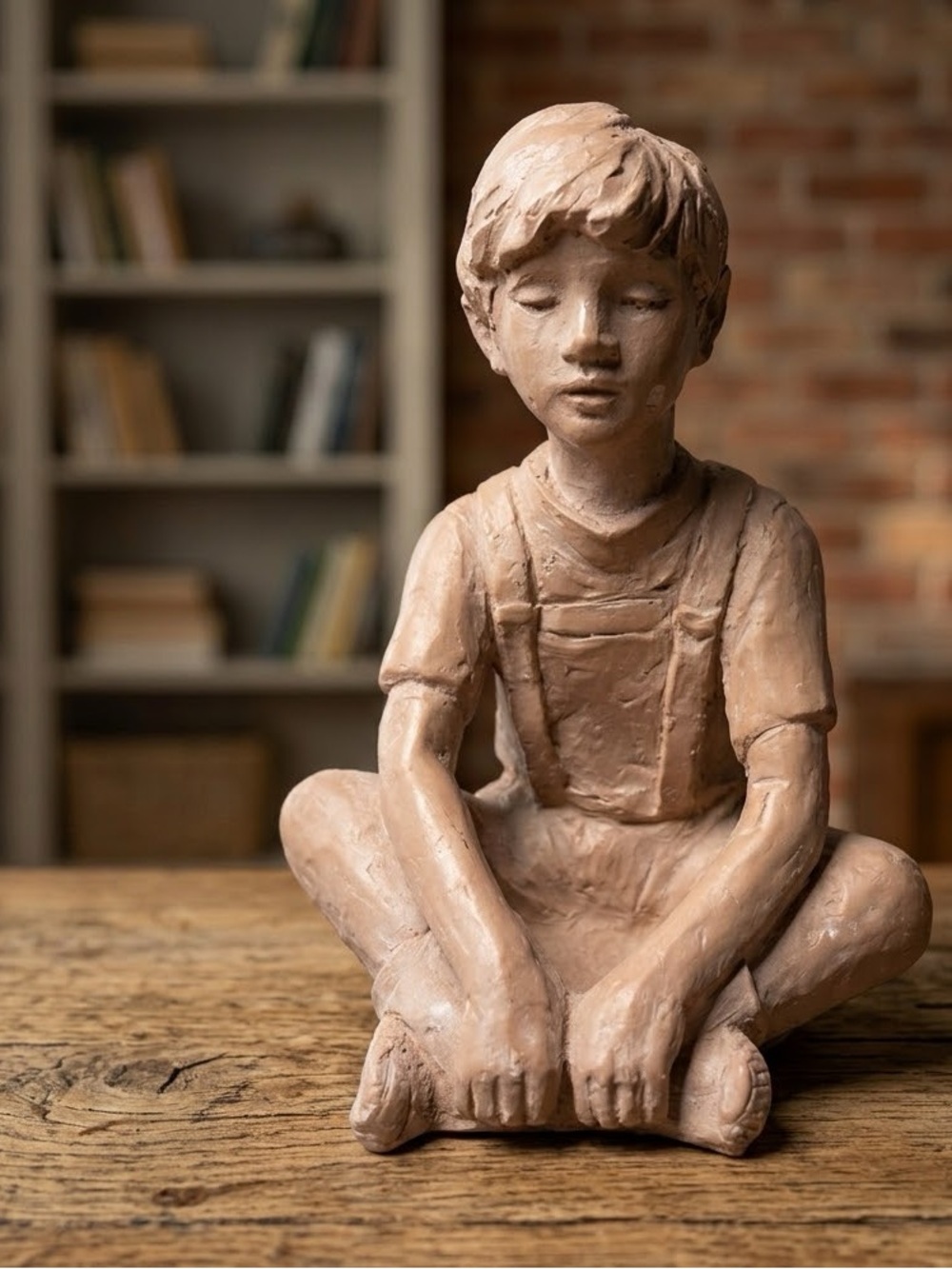 Rare Vintage 1979 Austin Productions Sitting Boy Sculpture Figurine Fine Decor